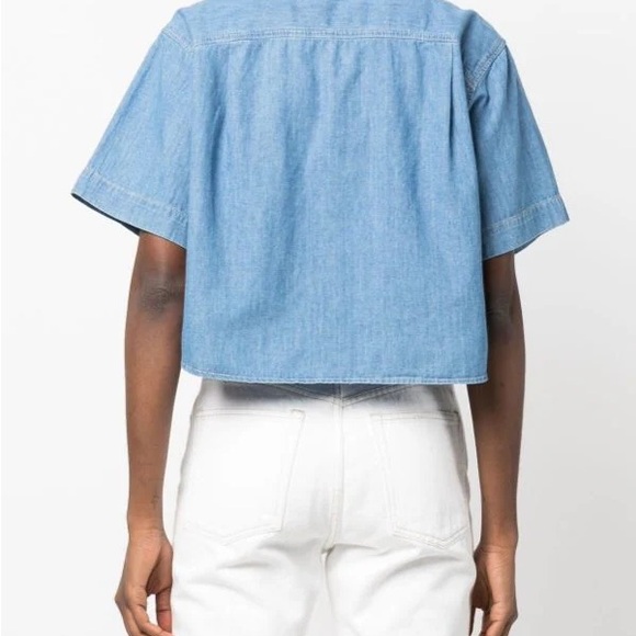 Frame Cotton Linen Cropped Shirt - Picture 5 of 15